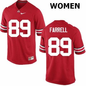 NCAA Ohio State Buckeyes Women's #89 Luke Farrell Red Nike Football College Jersey FCS7345JG